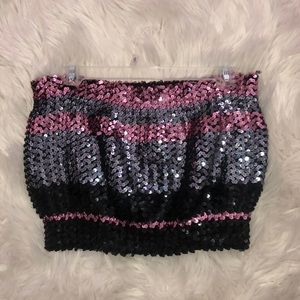 Sequined tube top
